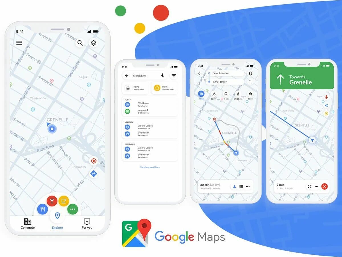 Real-time GPS navigation view