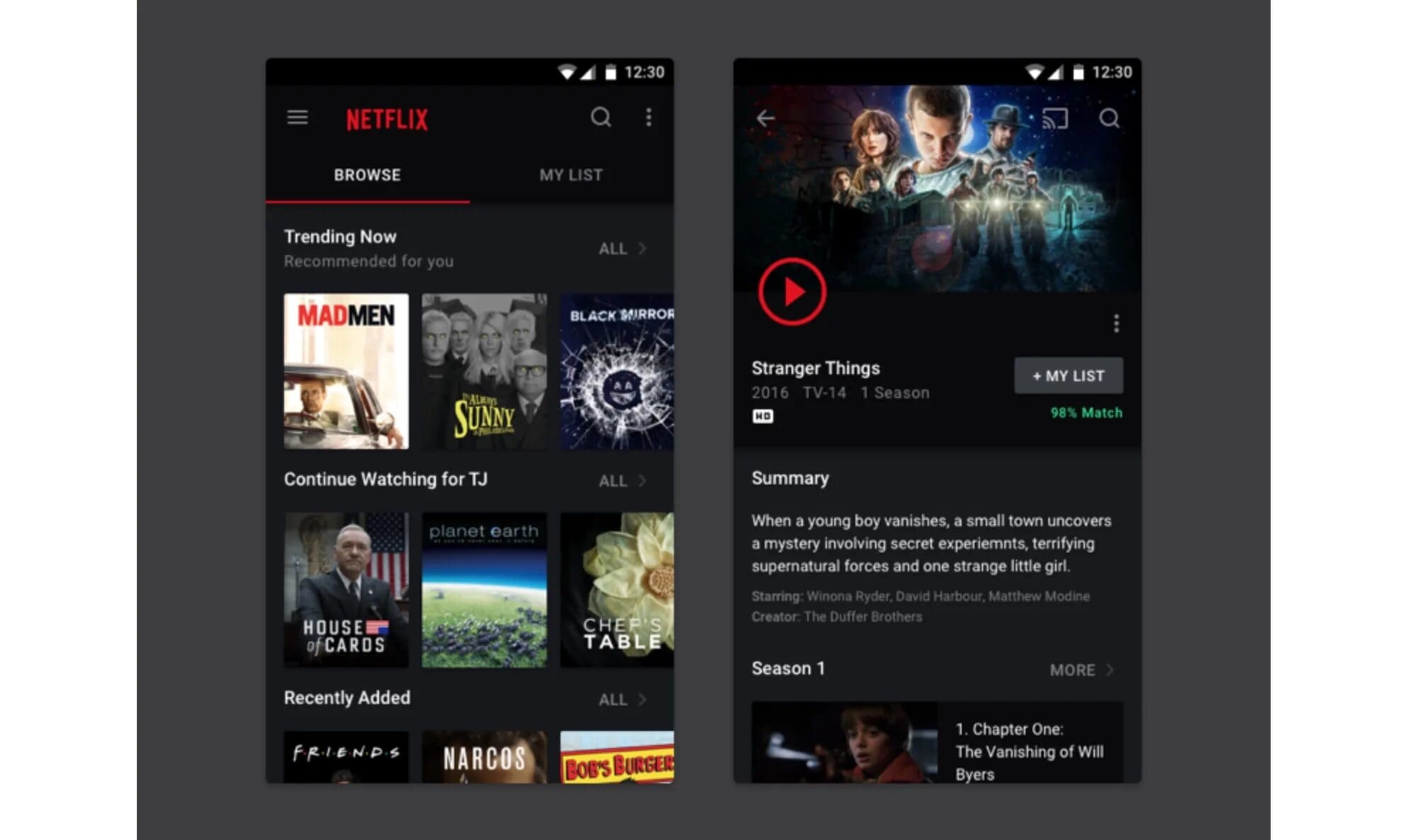 Netflix Browsing Shows
