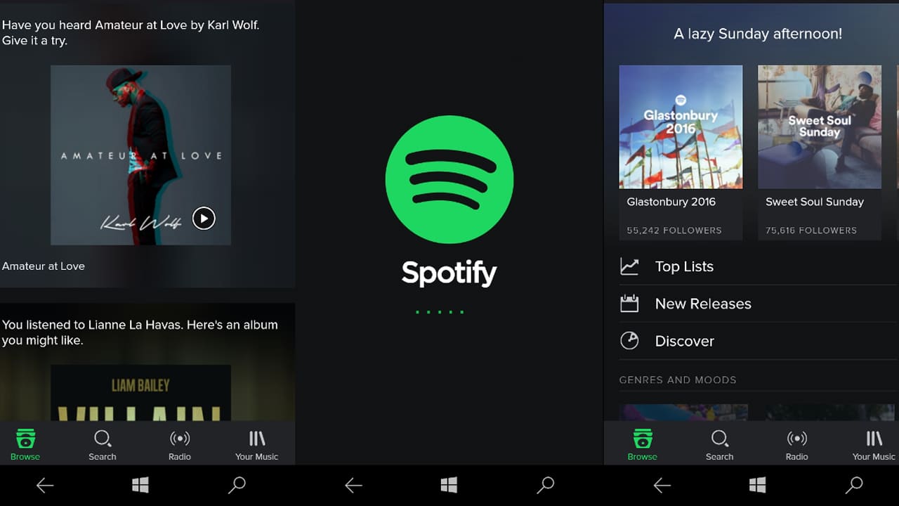Spotify Home Screen